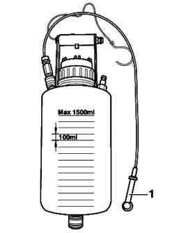 Подсоединение емкости для слива тормозной жидкости