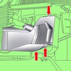 Расположение фиксаторов крепления воздуховода теплообменника
