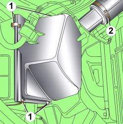 Расположение фиксаторов крепления крышки воздушного фильтра и хомута крепления воздушного патрубка
