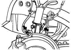 Кронштейн тормозного шланга и датчик частоты вращения колеса