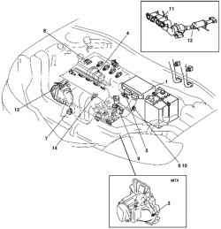 Компоненты системы управления автомобиля с двигателем Z6