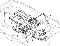 Компоненты системы впуска автомобиля с двигателем Z6