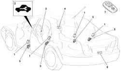Система управления замками дверей автомобиля Mazda (с кузовом «седан»)