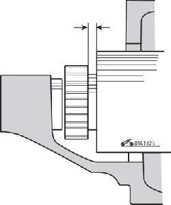 Место измерения зазора между шестерней и стопором