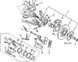 Передний дисковый тормозной механизм и поворотный кулак