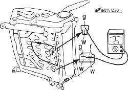 Проверка напряжения на контактах разъема обогревателя подушки переднего сиденья