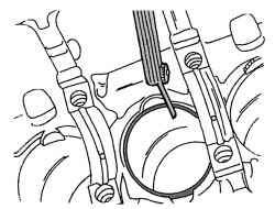 Замер зазоров в замках поршневых колец, находящихся в цилиндрах двигателя