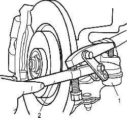 Отсоединение наконечника рулевой тяги от поворотного кулака