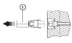 Использование приспособления (1) для снятия декоративных колпачков, закрывающих болты крепления колеса