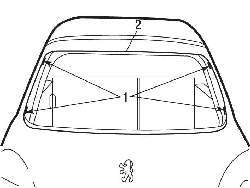 Места установки верхних и нижних (1) и центральной верхней (2) прокладок на дверь багажного отделения