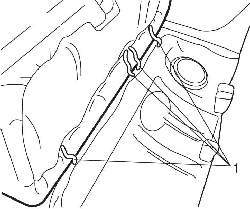Расположение и направления сдвига шарниров (1) подушки заднего сиденья