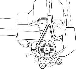 Установка нажимного вкладыша 0621-E (1) для выдавливания ступицы из поворотного кулака