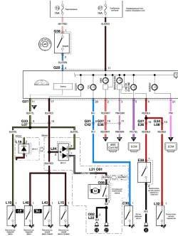 Схема комбинации приборов (контрольные лампы (седан)) (часть 5)