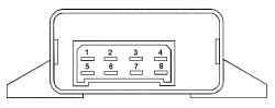 Условная нумерация штекеров в колодке блока управления электроблокировкой дверей