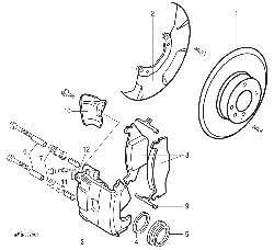Передний дисковый тормозной механизм компании «Volkswagen»
