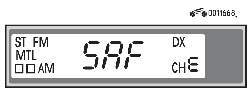 При блокировке приемника на дисплее появляется символ «SAF-e»