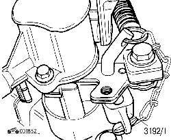 Расположение пластины с прорезью (3192/1) и направляющего штифта под рычагом переключения передач