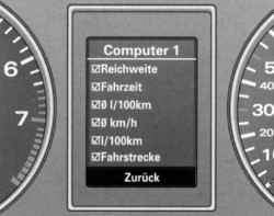 Меню Computer 1, выбрана команда «Zuriick» (назад)