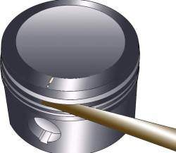 Использование щупа для измерения зазора между поршневым кольцом и стенкой канавки поршня