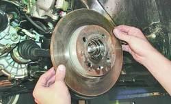 Замена дисков тормозных механизмов передних колес
