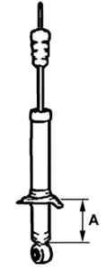 Участок (А), на котором необходимо просверлить отверстие для удаления газа из цилиндра амортизатора