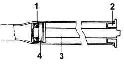 Использование специальных приспособлений 09573–33100 (1), 09573–21000 (2), 09573–33000 (3) и 09573–21100 (4) для установки задней шайбы и сальника в корпус рулевого механизма