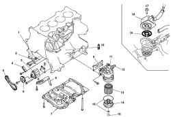 Рабочие компоненты системы смазки автомобиля Mazda 6