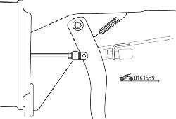 Расположение контргайки (1) крепления выключателя стоп-сигналов