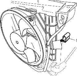 Отсоединение контактного разъема двигателя электровентилятора