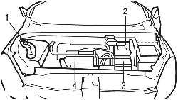 Расположение деталей и узлов в моторном отсеке с двигателем EW10J4