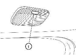 Расположение выключателя (1) заднего плафона внутреннего освещения
