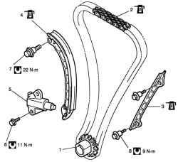 Детали цепи привода механизма газораспределения и натяжителя цепи