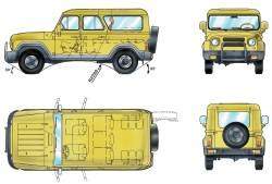 Основные размеры автомобиля УАЗ–3153