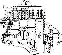 Двигатель 421.10-10 (продольный разрез)