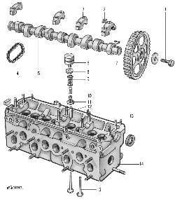 Головка блока цилиндров шестнадцатиклапанного двигателя (ABF)