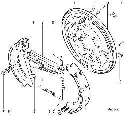 Детали барабанного тормозного механизма задних колес