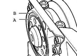 Измерение расстояния между фланцем коленвала и колесом датчика
