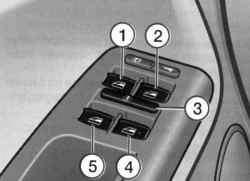 Переключатели электростеклоподъемников на двери водителя