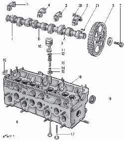 Головка блока цилиндров двигателя SOHC и механизм привода клапанов