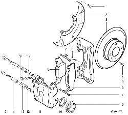 Передний тормозной механизм VW