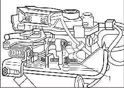 Расположение установочного винта регулировки максимальных оборотов двигателя AZZ