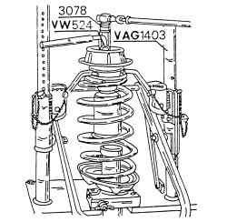 Приспособление VAG 1403 для сжатия пружины подвески