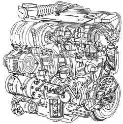 Общий вид двигателя VR6 в сборе