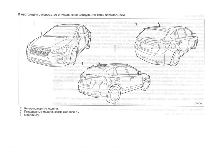 Subaru Impreza XV 2012 Руководство по эксплуатации